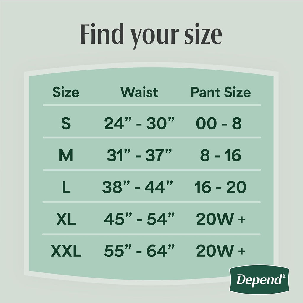 Depend Fresh Protection Adult Diapers, Incontinence Underwear for Women, Disposable, Maximum, Large, Blush, 72 Count (2 Packs of 36), Packaging May Vary