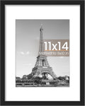 11X14 Picture Frame, Display Pictures 8X10 with Mat or 11X14 without Mat, Wall Hanging Photo Frame, Black, 1 Pack