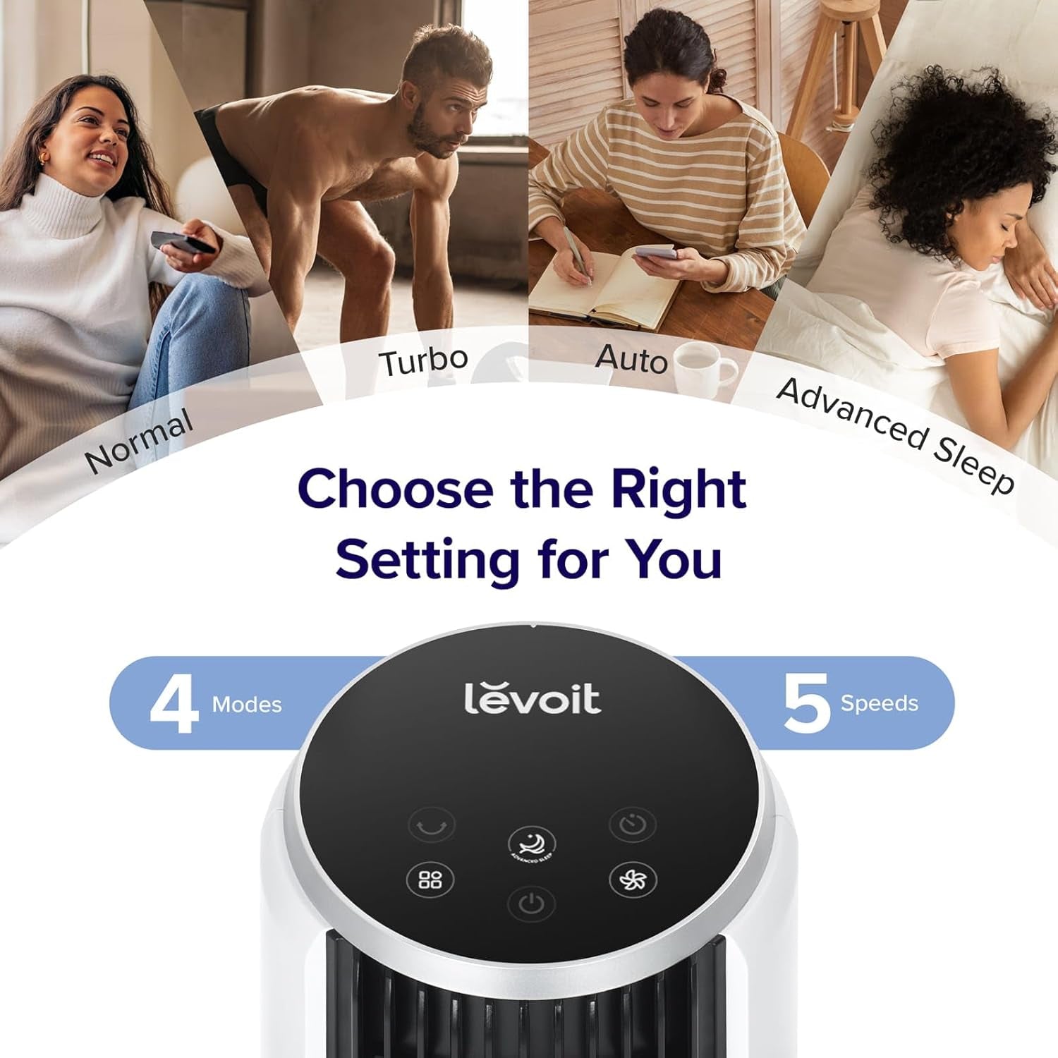 Tower Fan for Bedroom, 90° Oscillating Standing Fan with 28Db Quiet for Sleep, 25Ft/S Velocity, 12H Timer, 5 Speeds 4 Modes, Remoter, Bladeless Room Fan for Home, Office, Indoor, 36 Inch, White