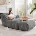 Bean Bag Chairs for Adults Giant Bean Bag Chair Memory Foam Beanbag Chair Bean Bag Sofa with Filler Faux Fur Fireside Beanbags Lazy Sofa for Living Room Bedroom Office (Grey, Large)