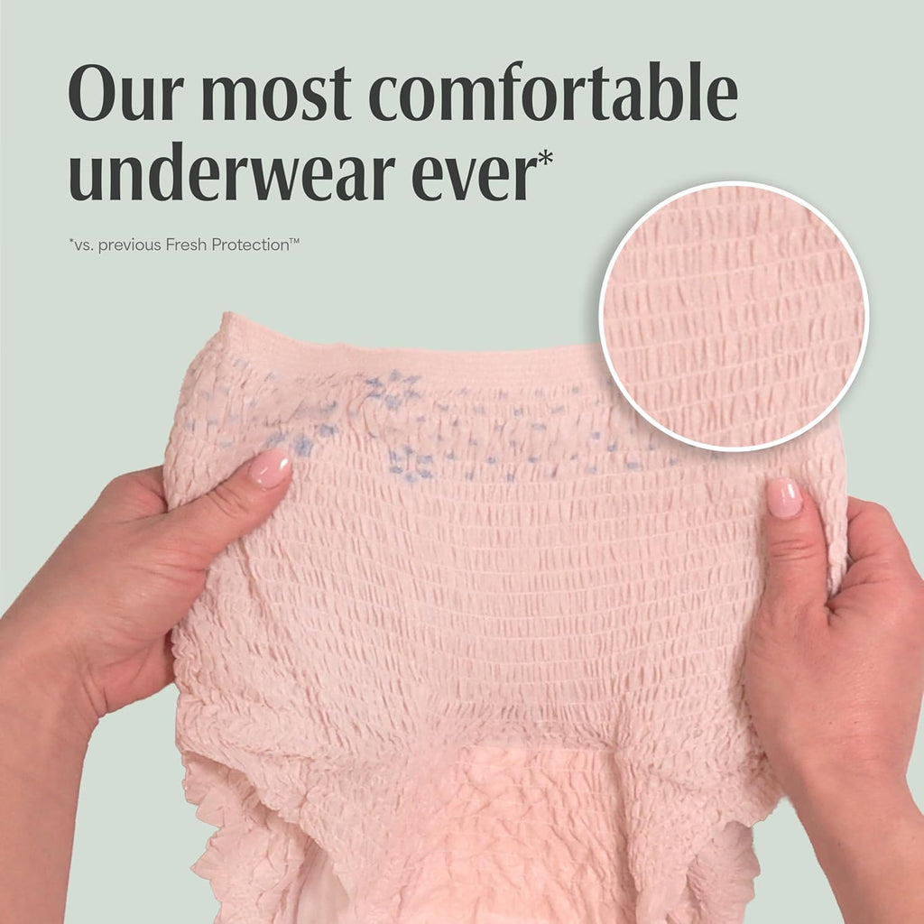 Depend Fresh Protection Adult Diapers, Incontinence Underwear for Women, Disposable, Maximum, Large, Blush, 72 Count (2 Packs of 36), Packaging May Vary