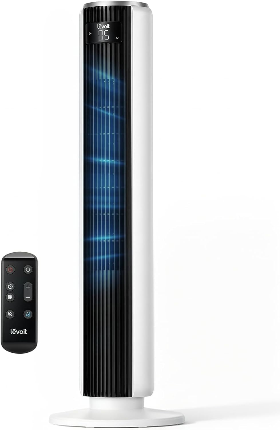 Tower Fan for Bedroom, 90° Oscillating Standing Fan with 28Db Quiet for Sleep, 25Ft/S Velocity, 12H Timer, 5 Speeds 4 Modes, Remoter, Bladeless Room Fan for Home, Office, Indoor, 36 Inch, White